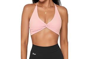 Danysu Backless Sports Bra Buttery Soft Workout Tops with Removable Padded Yoga Training Bras Strappy Going Out Top