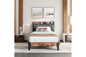 ‎IRONCK IRONCK Bett 90x200 mit Metal Lattenrost, Bettgestell 90x200cm mit Steckdosen, USB-Anschlüsse & Typ-C-Anschlüsse, Metallbett 90x200 mit Gepolstertem Kopfteil & Stauraum, Jugendbett