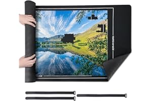 ICHOWHO Jigsaw Mat Roll - Puzzle Mats for Jigsaws 1000 500 1500, Jigsaw Board for Easy Move and Store Puzzle Storage Mats for Adults And Kids, Black, 26x46 inches