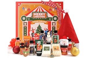 BODY & EARTH Advent Calendar 2024 Christmas Gifts for Women, 24pcs Spa Gift Sets Bath Sets for Women Gifts with 2 Christmas Tree Earrings, Bubble Bath, Xmas Decorations etc,Christmas Gifts Ideas for Mum, Family