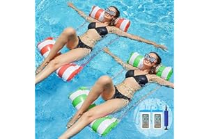 HUTATO Pool Aufblasbare Schwimmsitze,1/2 Stück Aufblasbare Hängematte Pool Float Wasserhängematte Luftmatratze Pool,4 in 1 Luftmatratze mit, Pool Hängematte mit Netz für Erwachsene und Kinder