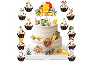 Biuebinc 33 Stück Tortendekoration Set, Kuchen Deko Figuren Set, Cake Topper Muffin Deko, Tortendeko Cupcake Topper Deko Tortenaufleger, Kindergeburtstag Deko Geburtstag