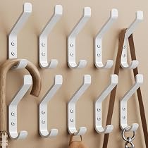 PDGROW 6 Ganci Appendiabiti Da Parete Bianchi - Design Moderno Con Viti Invisibili, Portata 22 Kg, Multiuso Per Asciugamani, Giacche, Borse, Bagno E Cucina - 5