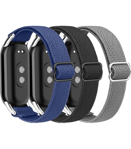 DHWGang 2 Bracelets Nylon Compatibles Xiaomi Mi Band 10/9/8 - Ajustables 135-220 Mm, Étanches, Respirants, Légers