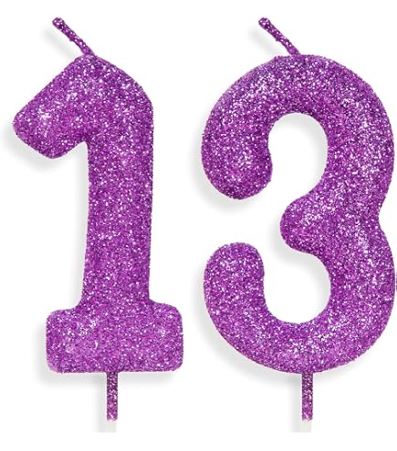 Candeline Compleanno Numero 13 Oro Modello Waffle - 2 Candele + Numeri 1 E 3 Per Torta Compleanno - 2