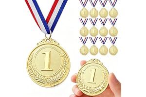 Eterspr 12 st vinnarmedaljer, medaljer för barn, guldvinnarmedaljer, lämpliga för sällskapsspel, sporttävlingar, priser, barnfödelsedagar