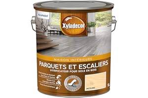 Xyladecor - Vitrificateur pour Sols Intérieurs en Bois Toutes Pièces - Parquets et Escaliers - Haute Résistance - Couleur : Satin Incolore - Quantité : 5L - 5324773