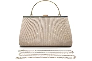 Pahajim Handtasche Damen Klein Clutch Glitzer Tasche Abendtasche Damen Elegante Brauttasche Umhängetasche für Hochzeit Party Date (Gold)