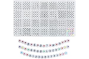 DAZHQP 1400 Pcs Letter Beads for Friendship Bracelets Making Kit, A-Z Alphabet Beads, Colorful Heart Beads & Number Beads for DIY Jewelry MakingBracelets Necklaces Key Chains DIY Crafts Gift for Teen Girls