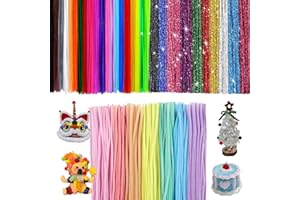 CHENGCKJ Lot de 300 cure-pipes multicolores 37 couleurs pour travaux manuels, 30 cm, fil chenille, bricolage pour projets créatifs et décoration d'enfants
