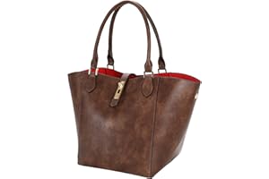 sqlp Damen Henkeltaschen Leder Groß Kapazität Shopper Tasche Student Schultasche Arbeit Handtasche für Damen Schultertaschen Weich Umhängetasche