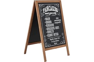 DISPLAY SALES - Lavagna con cavalletto in legno 540 x 950 mm resistente alle intemperie | lavagna ristorante magnetica | bacheche per esterno in legno di faggio scuro | lavagna grande