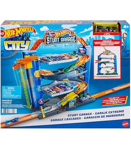 Hot Wheels Let's Race Netflix – Coffret Circuit Loop Cyclone Challenge – 2 Modes De Jeu, Voiture 1/64 Incluse – Dès 4 Ans
