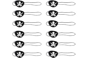 Toyseum 12 x Kids Pirate Eye Patch, Soft & Comfortable Felt, Fit Children of All Ages, Great for Boys & Girls Party Bag Fillers, Fancy Dress Parties, Cosplay, and School Events, Pack of 12