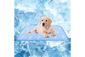MYLUNE Home Kühlmatte für Hunde,wendbare Haustierunterlage kühl und warm,Schlafmatten für Hunde und Katzen in Käfigen,maschinenwaschbar,langlebig,weich,selbstkühlend,M 90 x 60 cm,Blau