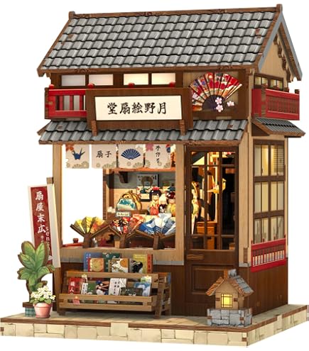 Kit Book Nook Japonais - Miniature Boutique De Wagashi DIY - Décoration étagère Avec éclairage LED