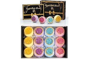 Vikkent Badebomben Geschenkset 12 Stück, Bio natürliche handgefertigte ätherische Öle, entspannen und befeuchten trockene Haut, Sprudelkugeln Geschenkbox für sie/ihn/Freundin/Ehefrau, Weihnachten