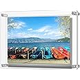 Acrylic Picture Frame, Double Panel Clear Wall Mount Picture Frames Holds 32 x 23 cm Pictures