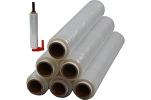 BESTE-FOLIE 6 Rolls + Dispenser Best Film Stretch Film 23my 500 mm - 1.5 kg Assorted Colours Pallet Wrap Hand Film Wrap