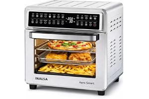 INALSA Air Fryer Oven With 23L Capacity|1700 W-16 Preset Programs |Digital Display and Touch Control| Rotisserie & Convection| 9 Accessories| Recipe Book|2 Year Warranty-Aero Smart23