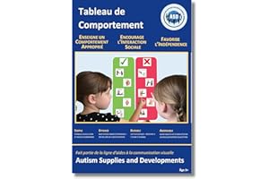 AUTISM SUPPLIES AND DEVELOPMENTS Tableau Visuel Comportement A3 Autisme - Support Visuel Rappelle Attentes Comportementales Enfants –Pictogrammes Autisme –Outil Maternelle/TSA/TDAH