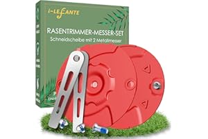 i-LEFANTE Juego de cuchillas de metal para desbrozadora Einhell con batería, compatible con Gardol & Gartenmeister, incluye disco de corte y material de montaje, para cortacésped Einhell