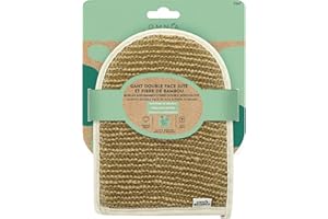 OMNIA BOTANICA - Gant exfoliant double face jute et bambou - Nettoie et exfolie en profondeur - Gant de massage pour le corps - Gant de bain - Spa - Exfoliation intense