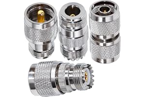 TUOLNK 4 Type Set UHF à N-type RF Kit de connecteur d'adaptateur coaxial UHF à N Connecteur jack coaxial pour câble coaxial/Telecom RF Kit d'adaptateur coaxial UHF à type N