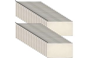JEVINA 40 astucci in tela con cerniera per matite e cosmetici, per fai da te, per la scuola, Beige,