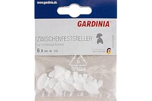 GARDINIA 6 Fermo-corsa, Per binari per tende modelli GE e P2Ü, 6 pezzi, Plastica, Bianco