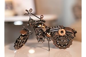 Homezone® Stylish Bronze Effect Metal Motocross Motorbike Sculpture Model Nuts & Bolts Desk Office Decor Sculpture Men's Desk Decor Home Decor Mens Gift Bike