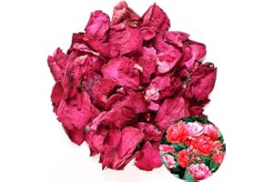 TooGet Pétalos de Rosa Rojos Naturales Secos Flores Secas al por Mayor Mejor para Decoración de Fiesta de Boda, Baño, Jabón de Cuerpo, Jabón de Pies, Té, Hornear, Popurrí, Artesanía - 2 OZ