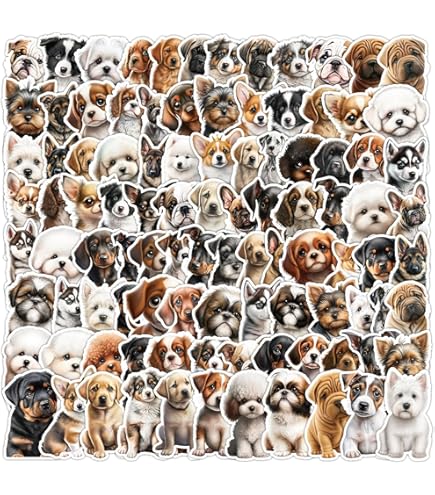 100 Pcs Cat And Dog Stickers For Kids, Cute Stickers For Water Bottle Laptop Scrapbook, Waterproof Cat Dog Mixed Sticker Pack For Girls Boys Women Men - View #5
