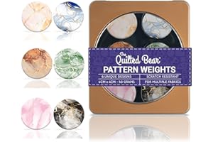 The Quilted Bear Pattern Weight Set – Scratch-Resistant Fabric Weights for Secure Pattern Cutting, Sewing Supplies & Quilting Supplies (TQB - Marble)