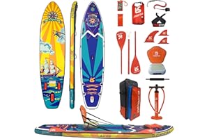 iTAOSTAR Journey 350cm×86cm Aufblasbares Stand Up Paddle Borad mit Sitz, Extrabreit Inflatable Paddling Board für Anfänger, Aufblasbare SUP Board mit Komplettes Zubehör Allround Surfbrett für Yoga