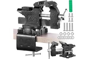 Teodute Morsa da Banco, 110 mm Morsa da Banco Professionale 270°, 2 in 1 Multiuso ad Alte Prestazioni Morsetto con Ganasce Morbide Multifunzionali, per Banchi da Lavoro