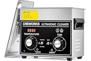 CREWORKS 3L Ultrasonic Cleaner with Heater and Timer, 120W Stainless Steel Ultrasonic Cleaning Machine with Degas & Gentle Modes, Ultrasound Washing Machine for Jewelry Glasses