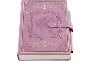 Holderzyi Agenda académica 2025-2026, A5, un día por página, planificador diario y mensual de 13 meses de agosto de 2025 a agosto de 2026, agenda diaria, tapa elegante, bolígrafo, bolsillo interior