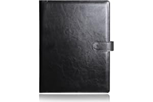 L A4 CLIPBOARD FOLDER Laconile A4 Clipboard Folder Portfolio Multi-Functional Faux Leather Sturdy Clip Board Folder for Office Writing Pads Legal Paper (Black)