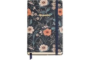 Miquelrius - Cuaderno bonito (90 x 140 mm), Cuaderno notas con 100 hojas lisas de 100 g/m², Papel marfil apto para acuarelas, Tapa cartón rígido, Bolsillo posterior, Cierre elástico, Bloom