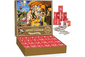 PEIRANUP Jigsaw Puzzle Advent Calendar 2024 - Celebrating the Nativity, 24 Parts - 1008 Pieces Puzzle Countdown to Christmas, Ideal Gifts for Adults and Kids, Festive Home Decoration