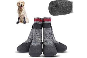 EMOIEMO 2 Paar HundesocKen, hundesocken Anti rutsch,hundesocken pfotenschutz,socken für Hunde,Pfotenschutz mit Traktionskontrolle,wasserdicht, für Hunde im Innenbereich im Freien