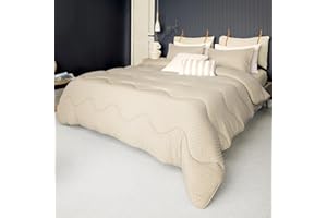 Night Lark - Coverless Duvet - 4.5 Tog - Double - Tufted Dots Collection - Luxury Bedding - Hypoallergenic - Machine Washable - Warm Sand