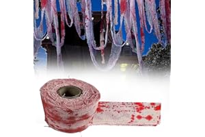 DINGFENG Gruppo di Sangue per Halloween, 8cm*10M con Garza di Sangue, Decorazione di Garza, Accessori per la Casa infestata, Accessori per la Casa del Sangue, Room Fuga, Set a Tema Horror