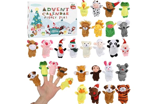 Calendrier de l'Avent 2025 Kinder 24 Peluche Miniature Marionnettes à Doigt Jeux de Doigts Enfants Noel JouetsNoël Cadeaux pour bébés Petits Enfants Garçons Filles