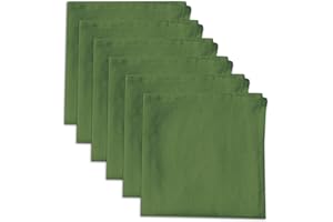 Linendo 100% Pure Linen Dinner Cloth Napkins 38 x 38 cm Green, Set of 6 Pack European Flax Natural Fabric Washable for Home and Kitchen…