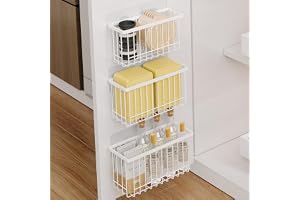 Mustorn 3-pack självhäftande skåpdörrorganisatör, lockarrangörer inuti skåp behållare för mat och behållare för förvaring av