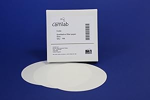 Camlab 1171091 Qualitäts-Filterpapier, Grad 114 [6], langsames Filtern, 70 mm Durchmesser, 100 Stück