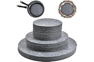 Aemygo 100 Pack Felt Plate Storage Dividers, 3 Sizes Thick Felt Round Dish Storage Protectors Pads Premium China Plate Separators for Packing Stacking Cookware, Grey