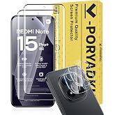Screen Protector for Xiaomi Redmi Note 15 Pro Plus 5G / Note 15 Pro+, Tempered Glass Film 2 Pieces+ Camera Lens Protector 2 P